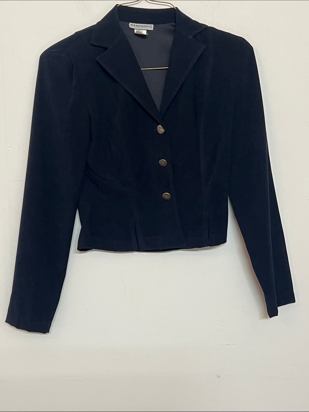 🌞 Rampage vintage fitted Black Blazer jacket long sleeves business women 3